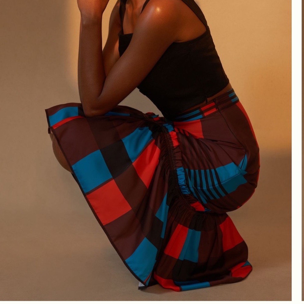 Anthropologie Eva Franco flounced midi skirt Holiday